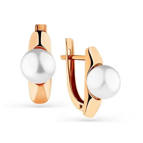 Серьги с английским замком из красного золота