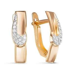Серьги с английским замком из красного золота
