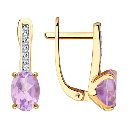 Серьги с английским замком из красного золота