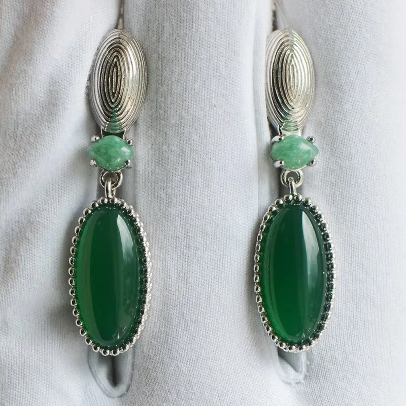 Серьги подвесные из серебра