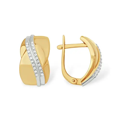 Серьги с английским замком из красного золота