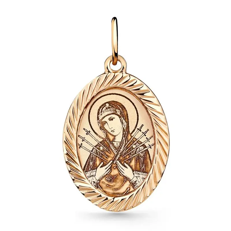 Подвеска икона из красного золота