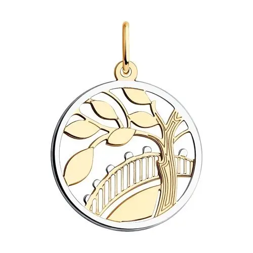 Подвеска декоративная из комбинированного золота