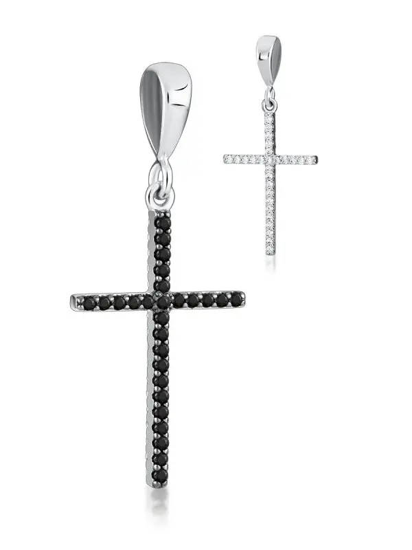 Подвеска декоративный крест из серебра