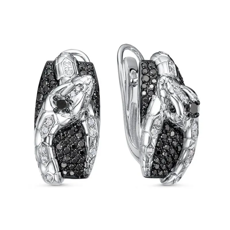 Серьги с английским замком из белого золота