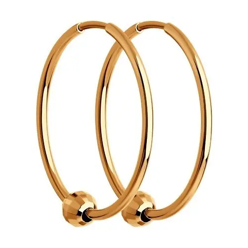 Серьги конго из красного золота