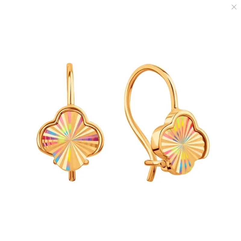 Серьги детские из красного золота