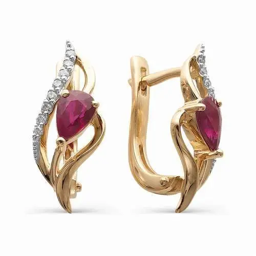 Серьги с английским замком из красного золота