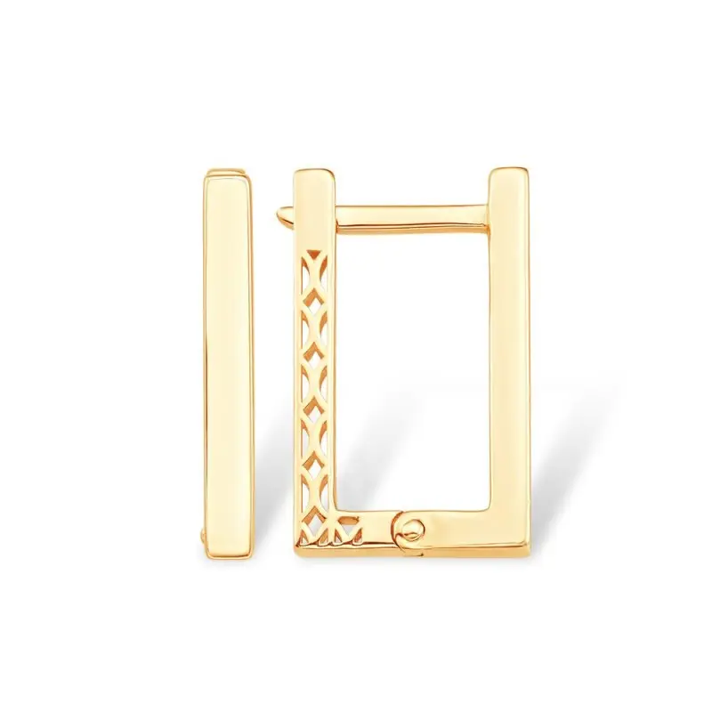 Серьги с английским замком из красного золота