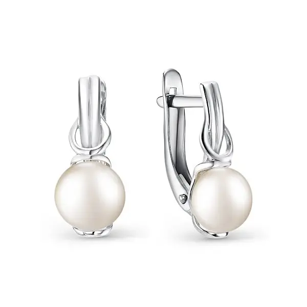 Серьги с английским замком из серебра