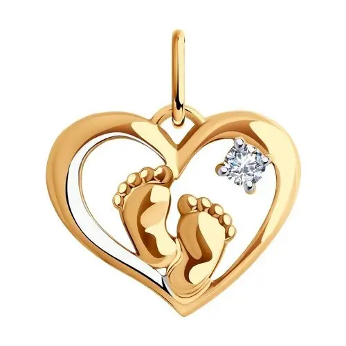 Подвеска декоративная из красного золота