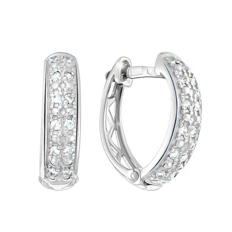 Серьги с английским замком из серебра