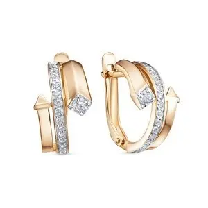 Серьги с английским замком из красного золота