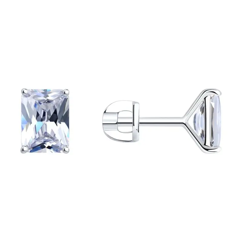 Серьги пуссеты из серебра