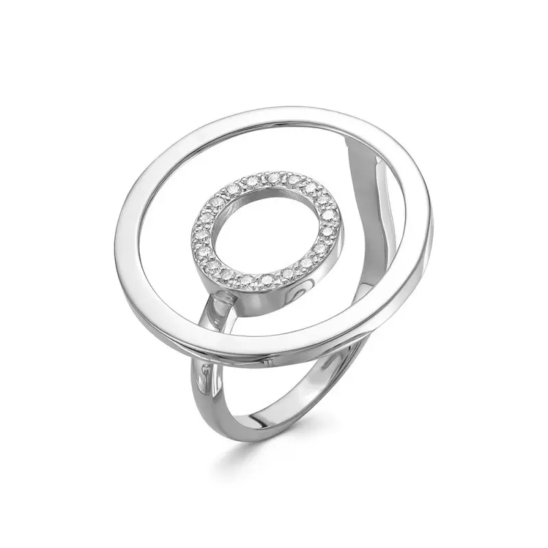 Кольцо декоративное из белого золота