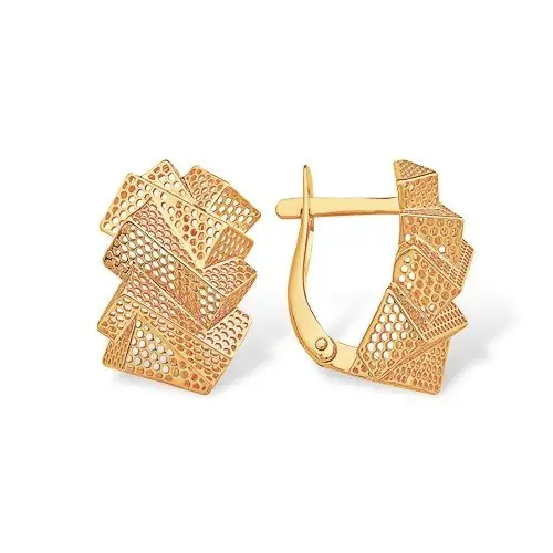 Серьги с английским замком из красного золота