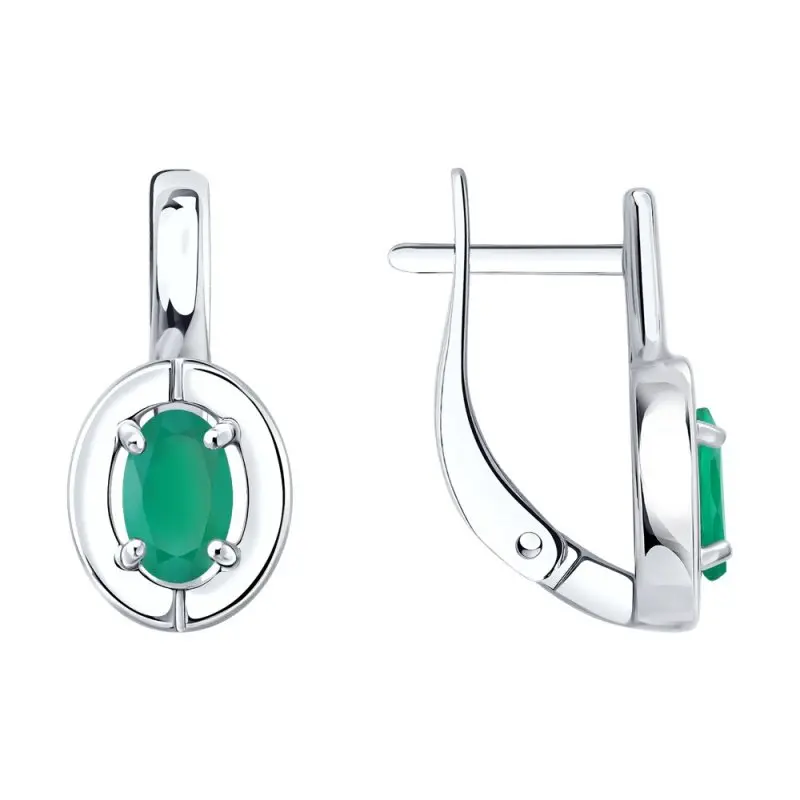 Серьги с английским замком из серебра