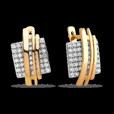 Серьги с английским замком из комбинированного золота