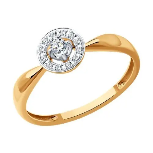 Кольцо декоративное из комбинированного золота