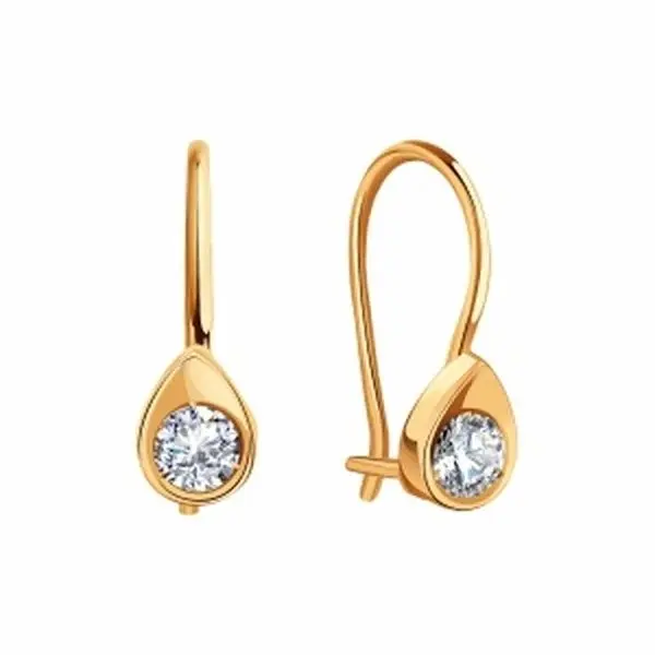 Серьги детские из красного золота