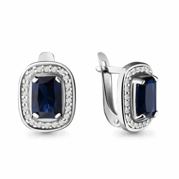 Серьги с английским замком из белого золота
