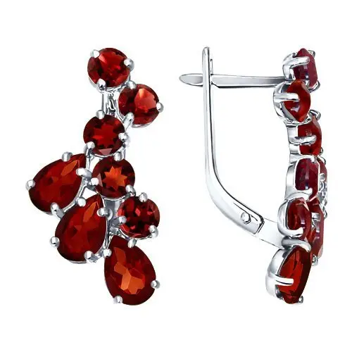 Серьги с английским замком из серебра