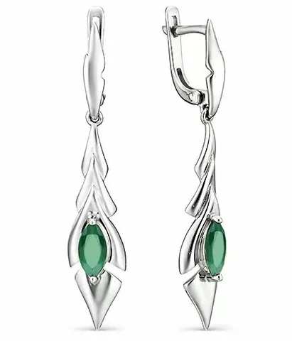 Серьги подвесные из серебра