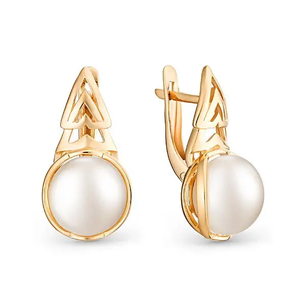 Серьги с английским замком из красного золота