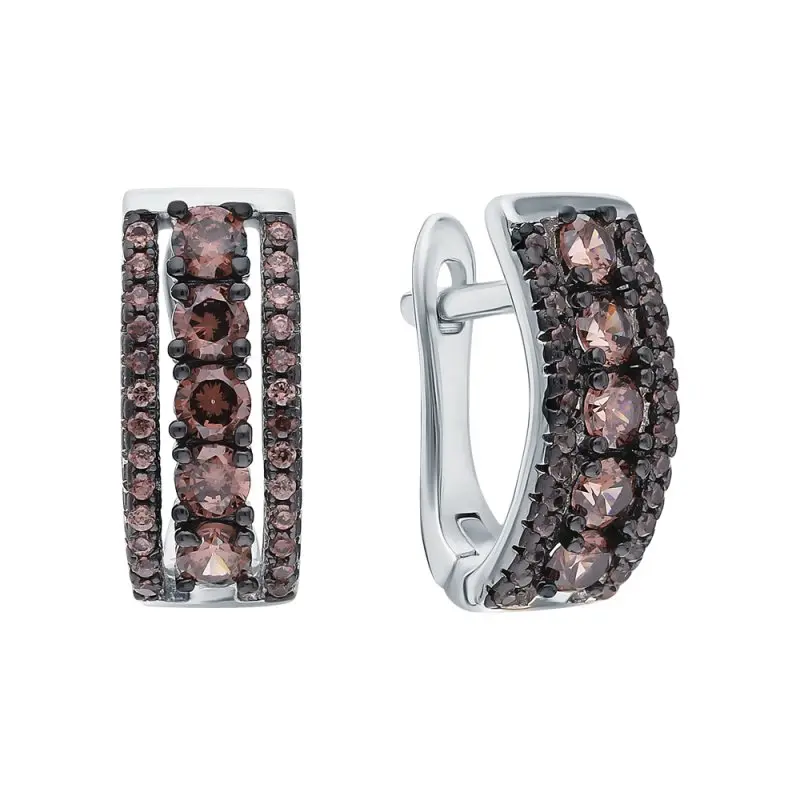 Серьги с английским замком из серебра