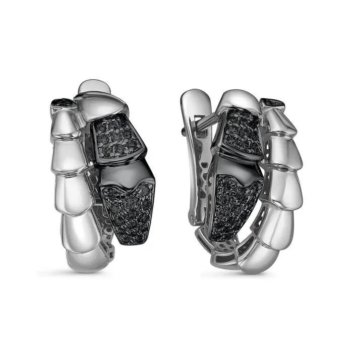 Серьги с английским замком из белого золота