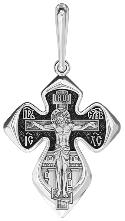 Подвеска крест из серебра