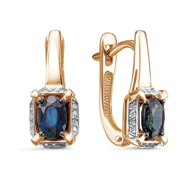 Серьги с английским замком из красного золота