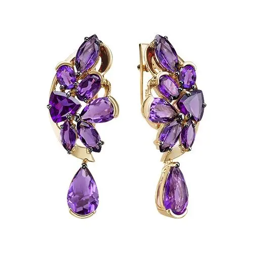 Серьги с английским замком из красного золота