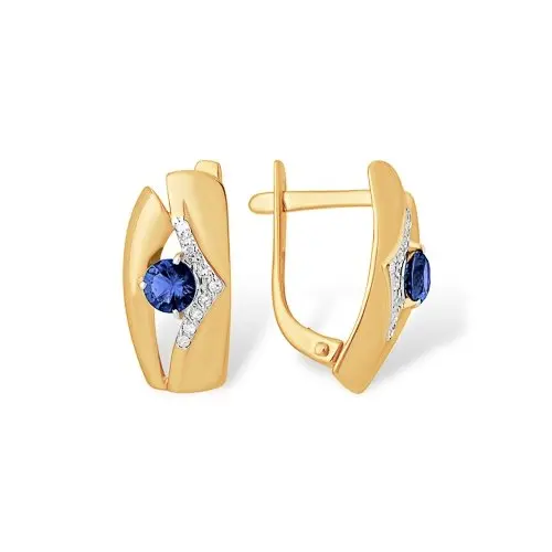 Серьги с английским замком из красного золота