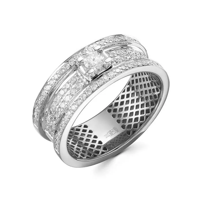 Кольцо декоративное из белого золота