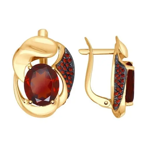 Серьги с английским замком из красного золота