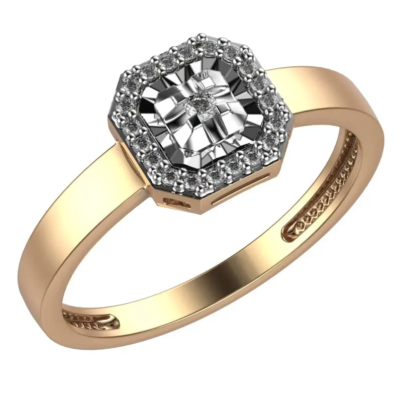 Кольцо декоративное из комбинированного золота