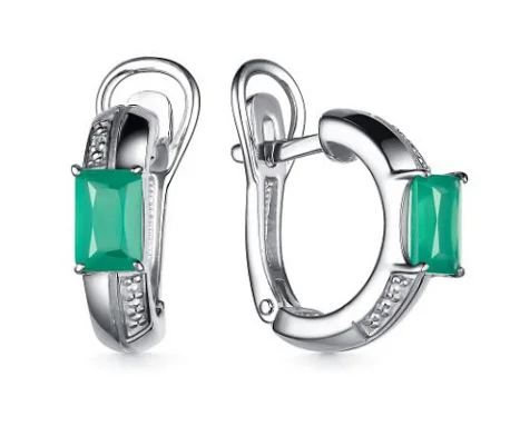 Серьги с английским замком из серебра