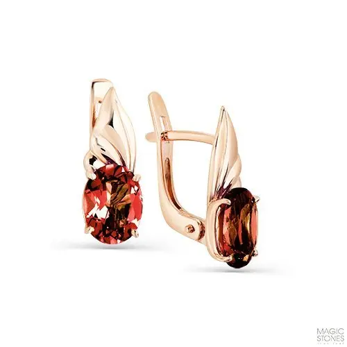 Серьги с английским замком из красного золота