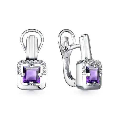 Серьги с английским замком из серебра
