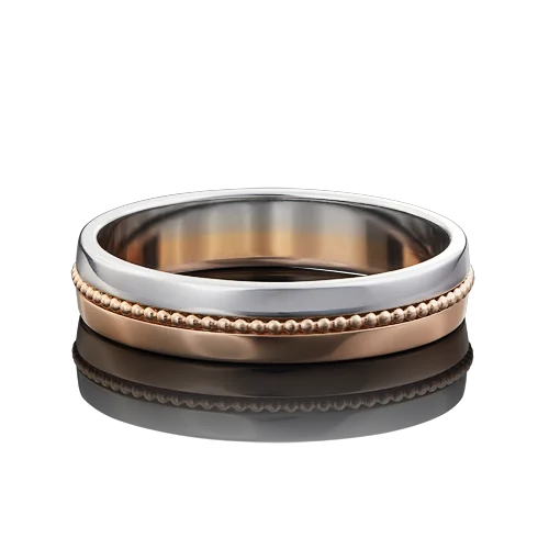 Кольцо обручальное из комбинированного золота