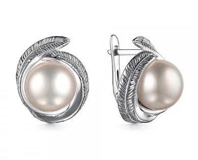 Серьги с английским замком из серебра