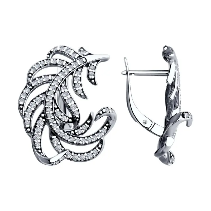 Серьги с английским замком из серебра