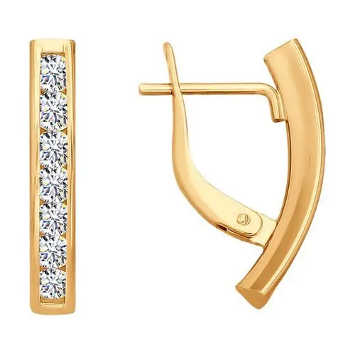 Серьги с английским замком из красного золота