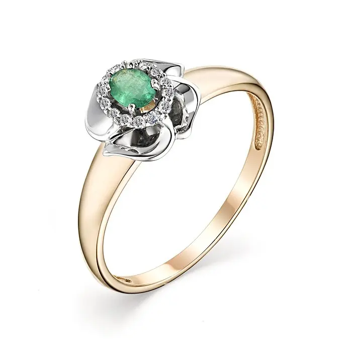 Кольцо декоративное из комбинированного золота вид 1