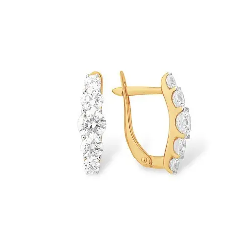 Серьги с английским замком из красного золота