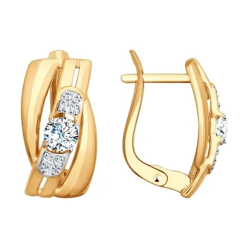 Серьги с английским замком из красного золота