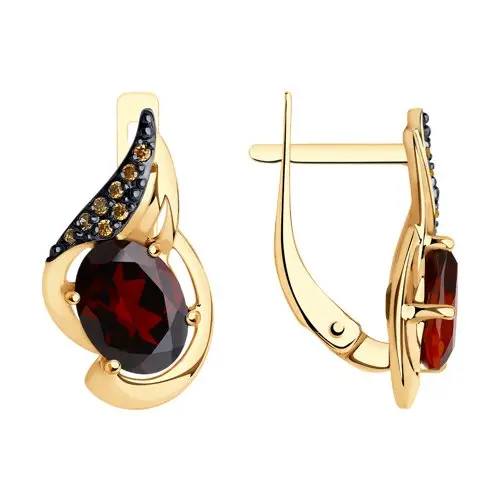 Серьги с английским замком из красного золота