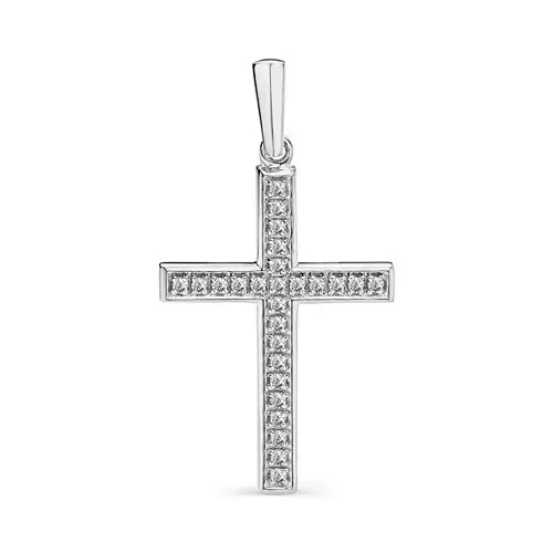 Подвеска декоративный крест из белого золота