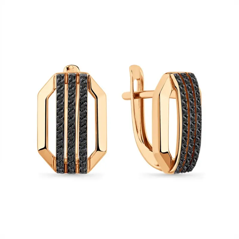 Серьги с английским замком из красного золота